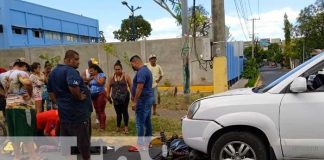Irrespeto a señal de Alto manda a motociclista a un hospital en Managua