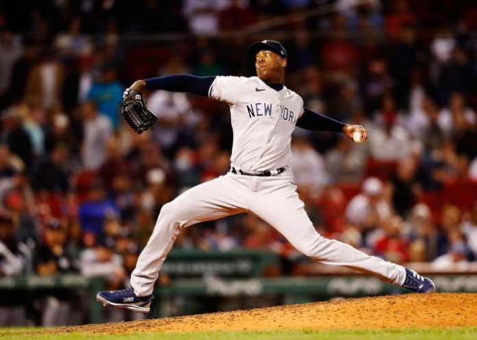 aroldis, chapman, yankees, nueva, york, béisbol,