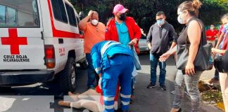 Una mujer lesionada tras accidente en sector de Los Robles, Managua