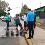 Tres lesionados al chocar una motocicleta con un ciclista en la entrada a Jinotepe Accidente de tránsito en Jinotepe, Carazo