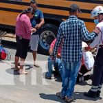 Choque de motos deja a una persona lesionada en la ciudad de Rivas Accidente de tránsito en Rivas