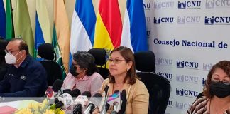 Conferencia de prensa del CNU en Nicaragua