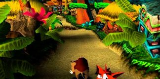 Escena del videojuego Crash Bandicoot