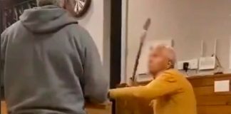 ¡Super abuelo! Le partió la "mandarina" a hombre por acosar a una mujer