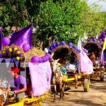 Con fe y tradición hacia Popoyupa, Rivas, desde Masatepe Carretas peregrinas de Masatepe hacia Rivas