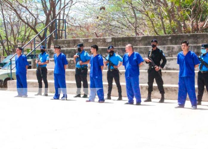Presentación de presuntos delincuentes en Ocotal