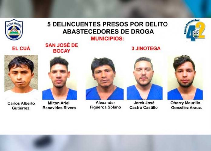 Datos de los sujetos capturados en Jinotega