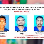 Presuntos delincuentes que capturaron en Rivas
