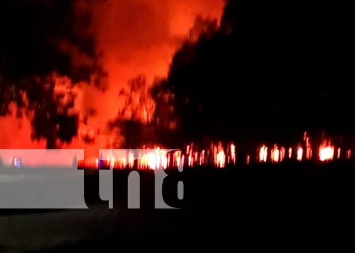 2 Voraz incendio quema varias manzanas de pastizales en Diriamba