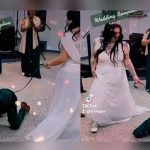 Pareja realiza perturbadora entrada a su boda