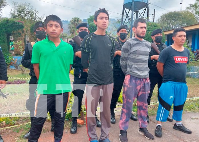 Delincuentes detenidos en Jinotega por la Policía Nacional