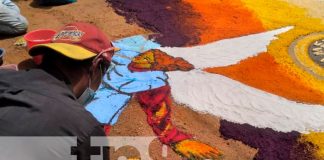 Barrio indígena de Sutiava, en León realiza alfombras pasionarias