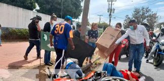 Motociclista y acompañante graves tras brutal accidente en Managua