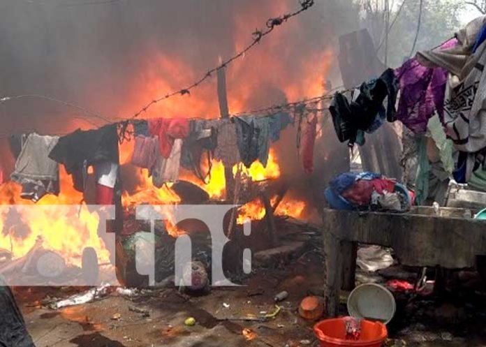 incendio en barrio Las Torres en Managua