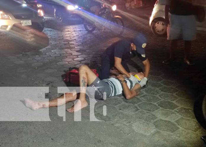 Motociclista lesionado en Managua