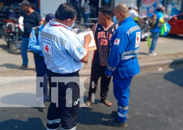 Escena del accidente de tránsito en Managua