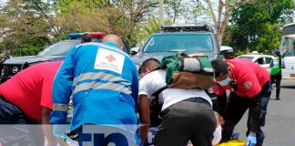 Escena de accidente de tránsito en Managua