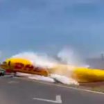 Avión de DHL se parte en dos durante aterrizaje en San José, Costa Rica