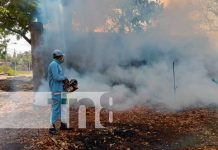 Fumigación en comarca de Managua