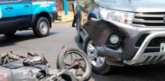 Escena de un accidente de tránsito en Nicaragua
