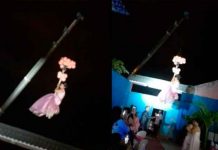 ¡Nueva moda! Quinceañera llega a su fiesta «encaramada» en una grúa ¡Nueva moda! Quinceañera llega a su fiesta de XV años colgada de una grúa
