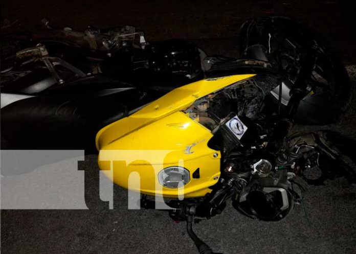 Escena del mortal accidente de tránsito en Tola, Rivas