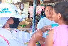 Jornada de aplicación de vacunas en el barrio Pantasma, Managua