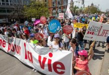 Miles de activistas contra el aborto se manifiestan en Canadá