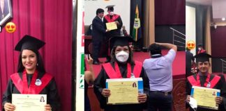 Padres e hija se gradúan de la universidad el mismo día