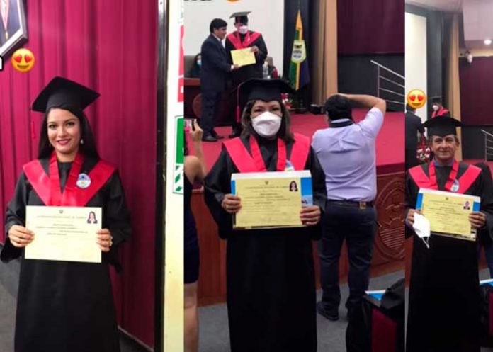 Padres e hija se gradúan de la universidad el mismo día