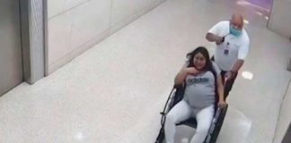 Mujer latina da a luz en un ascensor asistida por el guarda de seguridad