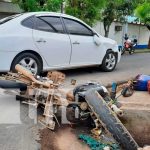 Accidente vial se registró en el sector del cine cabrera, Managua