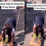 Por dejar la escuela para ser tiktoker su padre la pone como albañil Por dejar la escuela para ser tiktoker su padre la pone como albañil