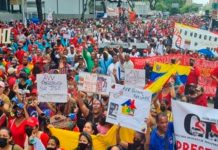 Masiva movilización en Venezuela celebrando el Día del Trabajador