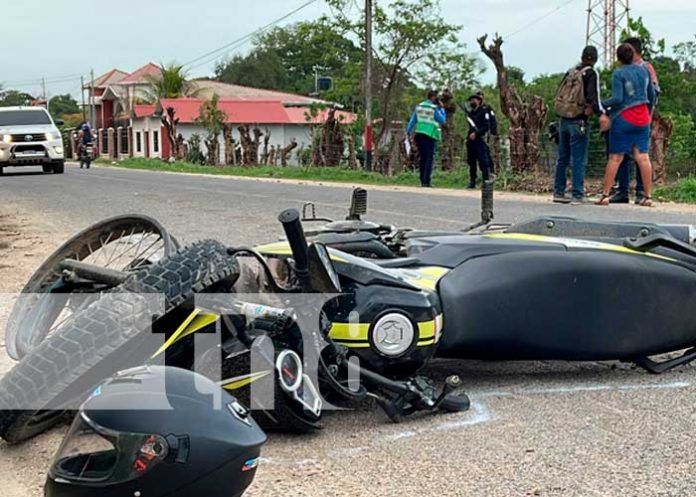444 Nueva Segovia: Supuesta invasión de carril deja a un motociclista lesionado en Jalapa