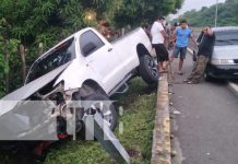 Entre la vida y la muerte tras accidente en Carretera Masaya a Granada Fuerte accidente de tránsito en carretera Masaya a Granada