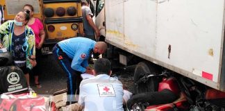 Escena del aparatoso accidente en Managua