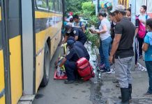 Escena del accidente de tránsito en Managua