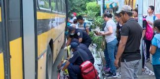 Escena del accidente de tránsito en Managua