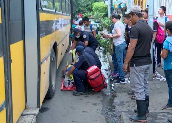 Escena del accidente de tránsito en Managua
