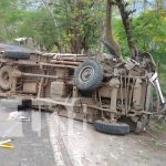 Vuelco de camioneta en una cuesta ubicada en Quilalí, Nueva Segovia