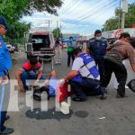 Mala maniobra vial provoca accidente en el sector de ENABAS, Managua Accidente de tránsito en el sector de ENABAS, Managua