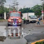 Policontusiones para motorizado tras ser impactado por camión en Managua Choque en el sector de Metrocentro, Managua