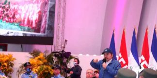 Presidente Daniel Ortega en acto por el 127 aniversario del natalicio del General Sandino