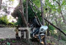 Milagroso: Conductor sale ileso tras aparatoso accidente en Matagalpa Accidente de tránsito en carretera Matagalpa - La Dalia