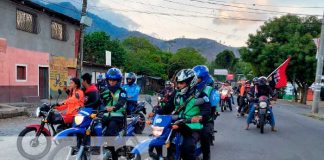 Caravana en las calles de Jinotega para conmemorar al General Sandino