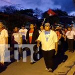 Militancia sandinista de Juigalpa celebra el Día de la Dignidad Nacional Militantes sandinistas en Juigalpa durante diana por el Día de la Dignidad Nacional