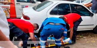 Escena de accidente de tránsito en Managua