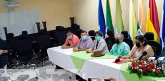Autoridades del CNU Nicaragua en conferencia de prensa