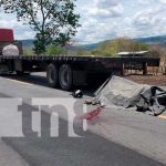 Motociclista fallece tras impactar contra una rastra en Comalapa, Chontales Accidente mortal en Comalapa, Chontales